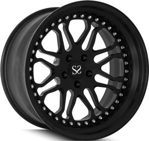 Матови черни ковани колела от 2 части