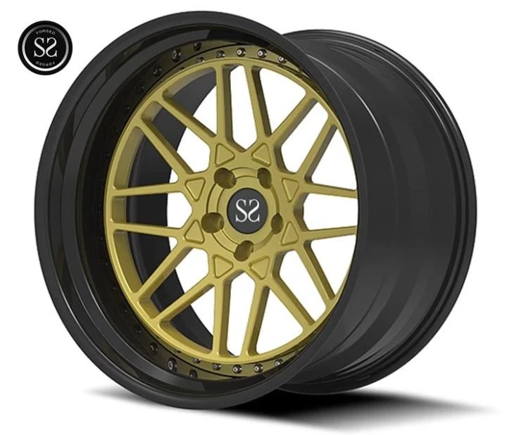 3-PC Forged Rims With 5x112 22Forged Rims For VW Rims In Yellow+Brush